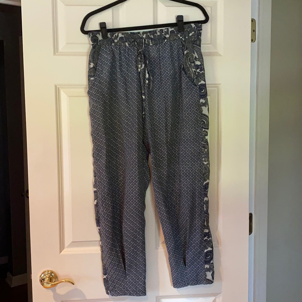 Blue & Green paisley light pants